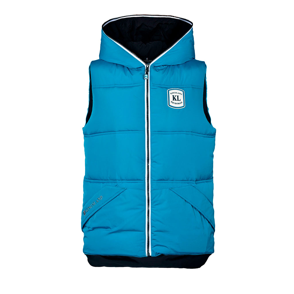 Gilet matelassé bleu et noir avec capuche unisexe - Gannett - Kingsland