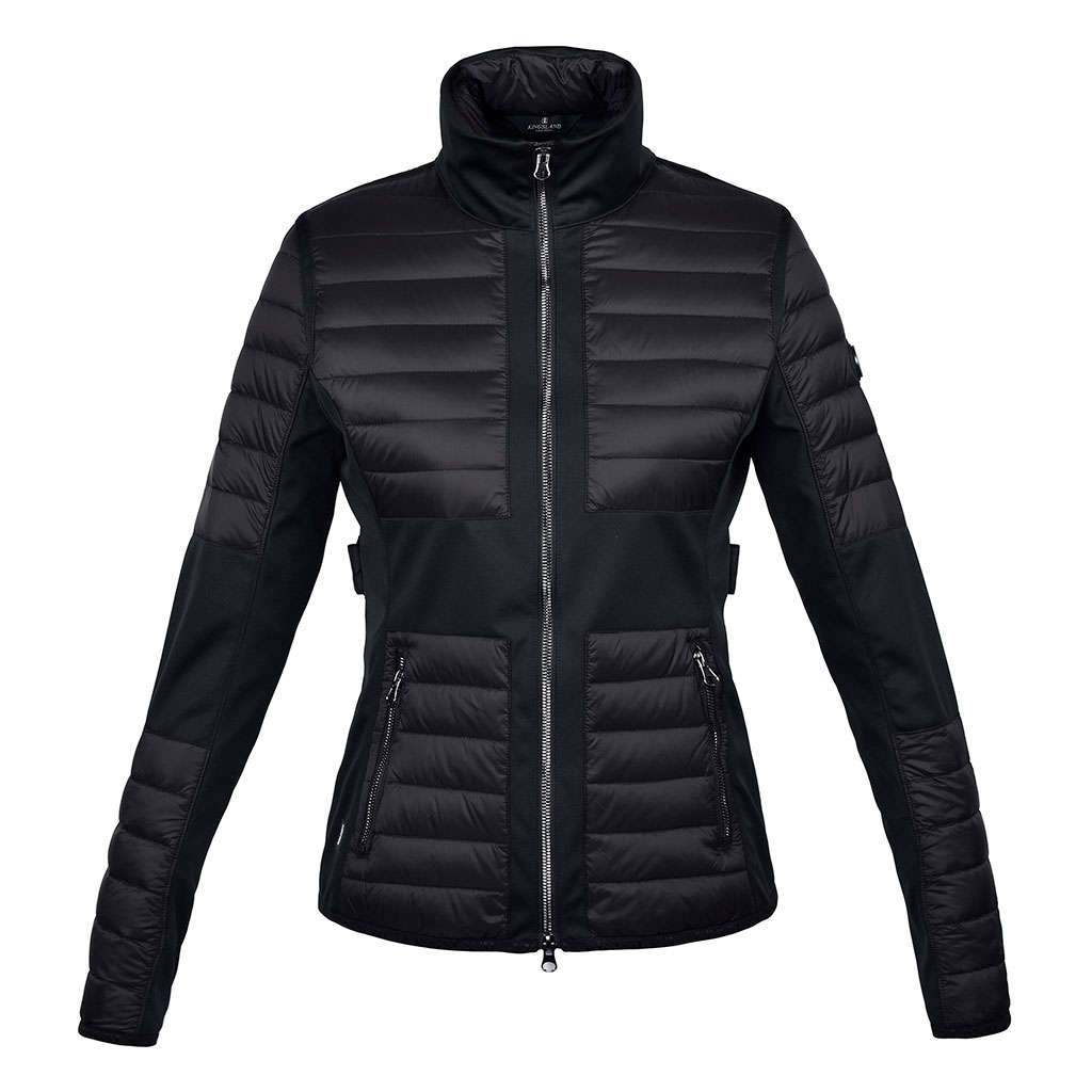 Chaqueta acolchada entallada negra para mujer - Maroon - Kingsland