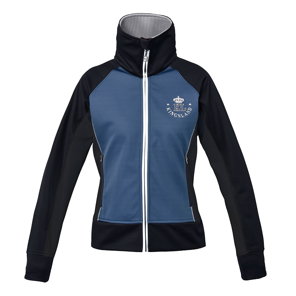Chaqueta softshell azul y azul marino con cuello alto para mujer - Marbel - Kingsland