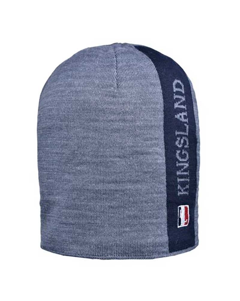 Bonnet fin en maille gris et bleu marine à intérieur polaire James - Kingsland