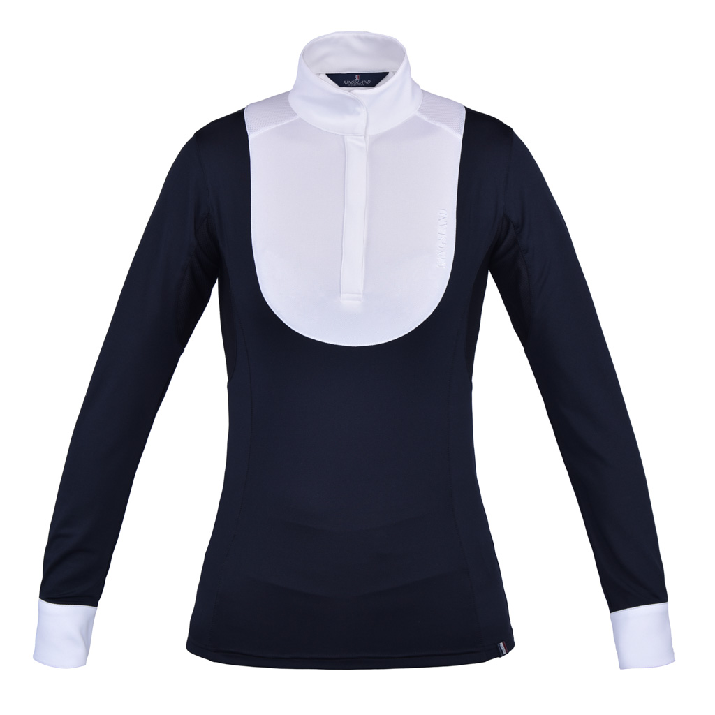 Chemise de compétition à manches longues bleu marine pour femme modèle June - Kingsland