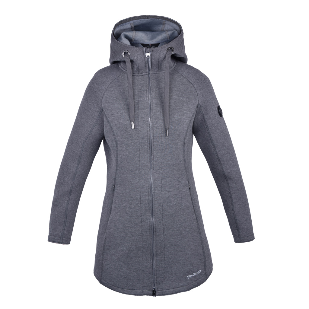 Long jacket for woman – dark grey color – Julie model by Kingsland