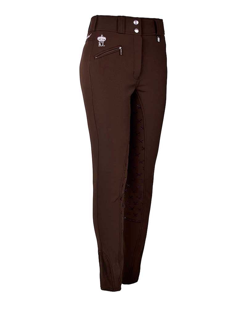 Pantalons d'hiver marron foncé (grip à fond intégral) pour femme -Eliza - Kingsland Dressage