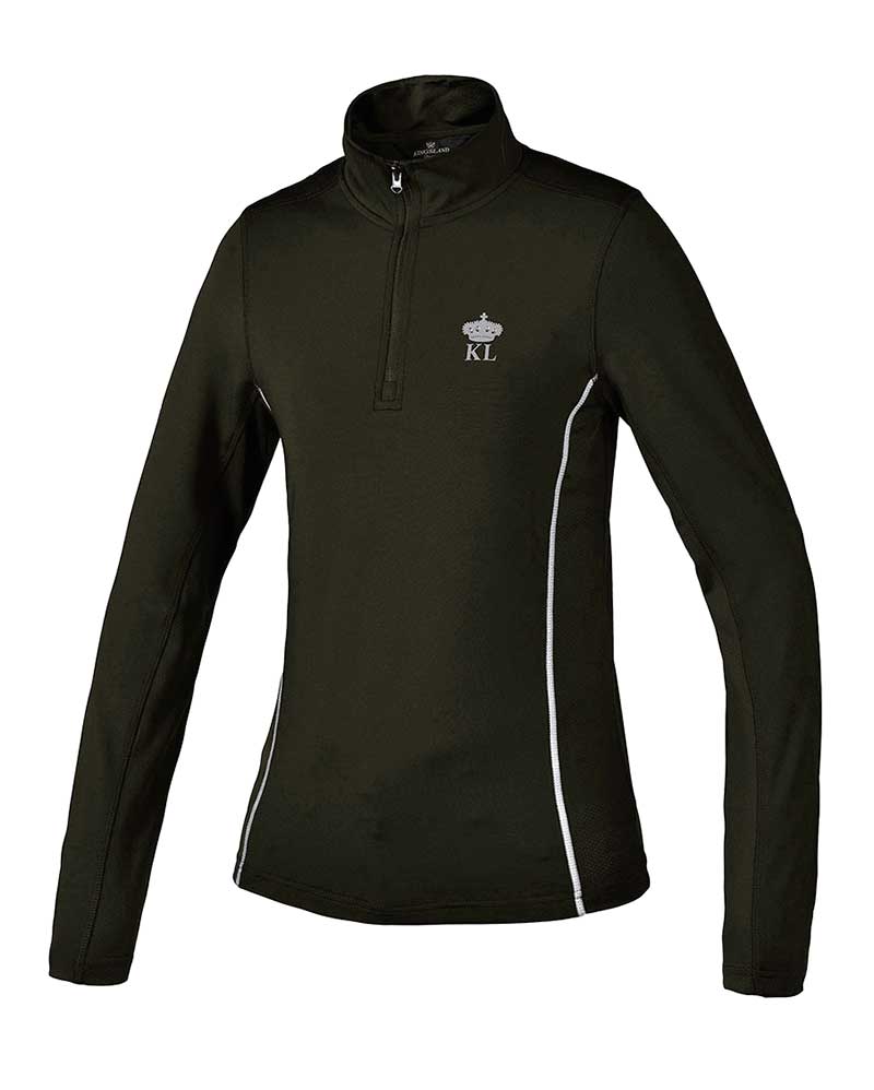 Women’s Dark Brown/Khaki Fleece Training T-Shirt – Wrangel – Kingsland Dressage