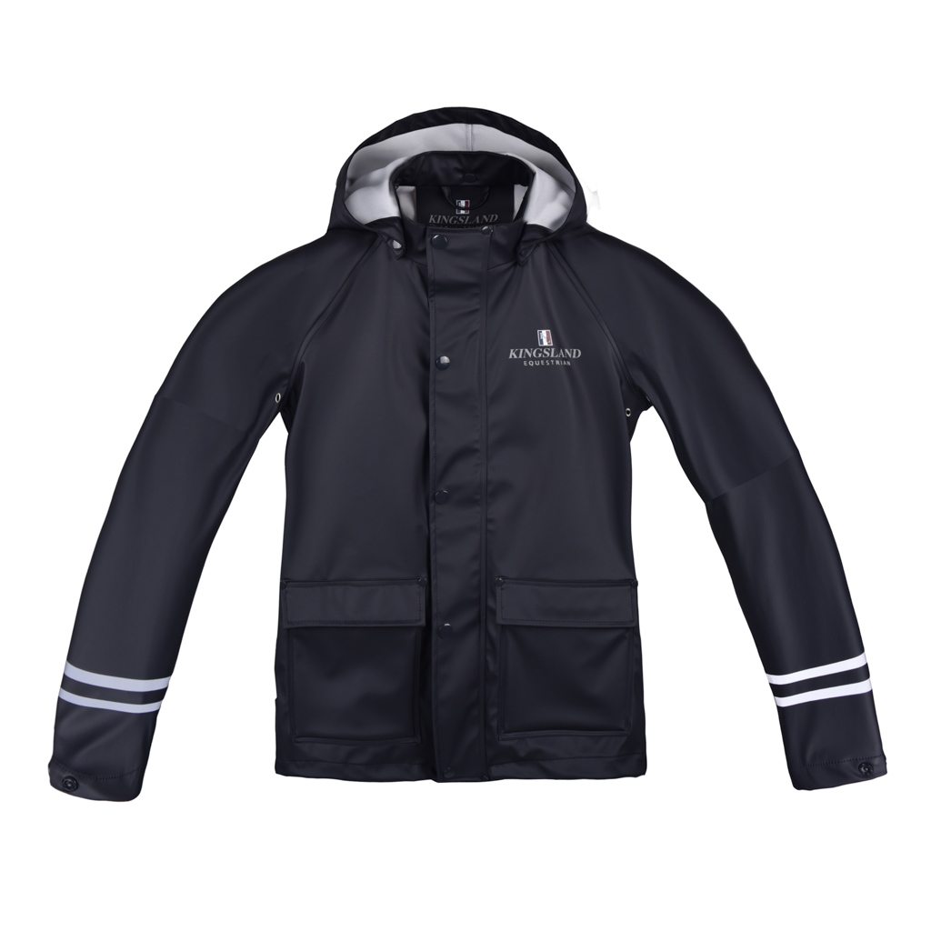 Coupe-vent bleu marine avec capuche de quita et pon junior unisexe Claxto - Kingsland