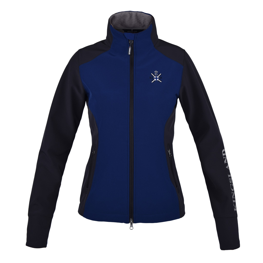 Blue and black waterproof jacket with high collar and fleece lining for woman – Ocilla – Kingsland