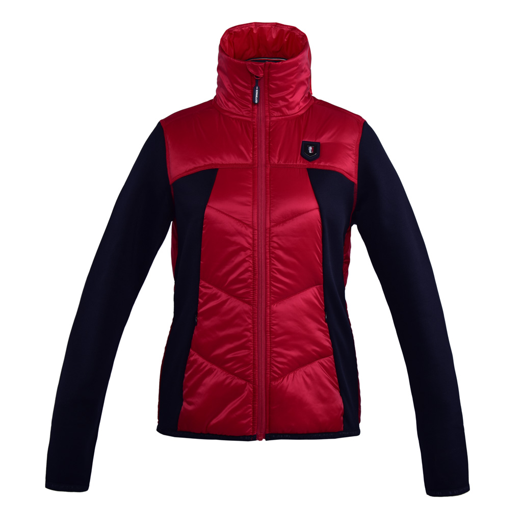 Chaqueta ligera roja con neopreno negro, cuello alto e interior polar para mujer Folly - Kingsland