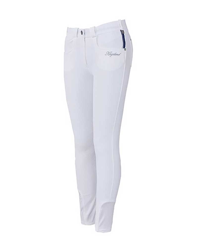 Pantalons blanc avec écusson et paillettes (grip aux genoux) pour femme Kessi - Kingsland