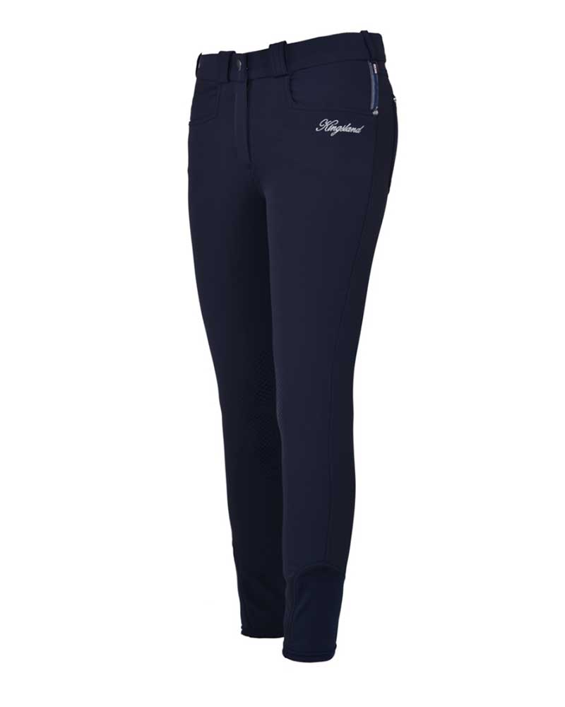 Pantalons bleu marine avec écusson et paillettes (grip aux genoux) pour femme Kessi - Kingsland