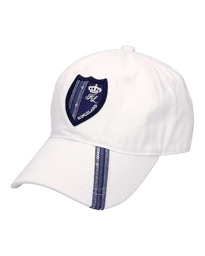 White Cap with Crest and Navy Blue Sequins – Zibal – Kingsland