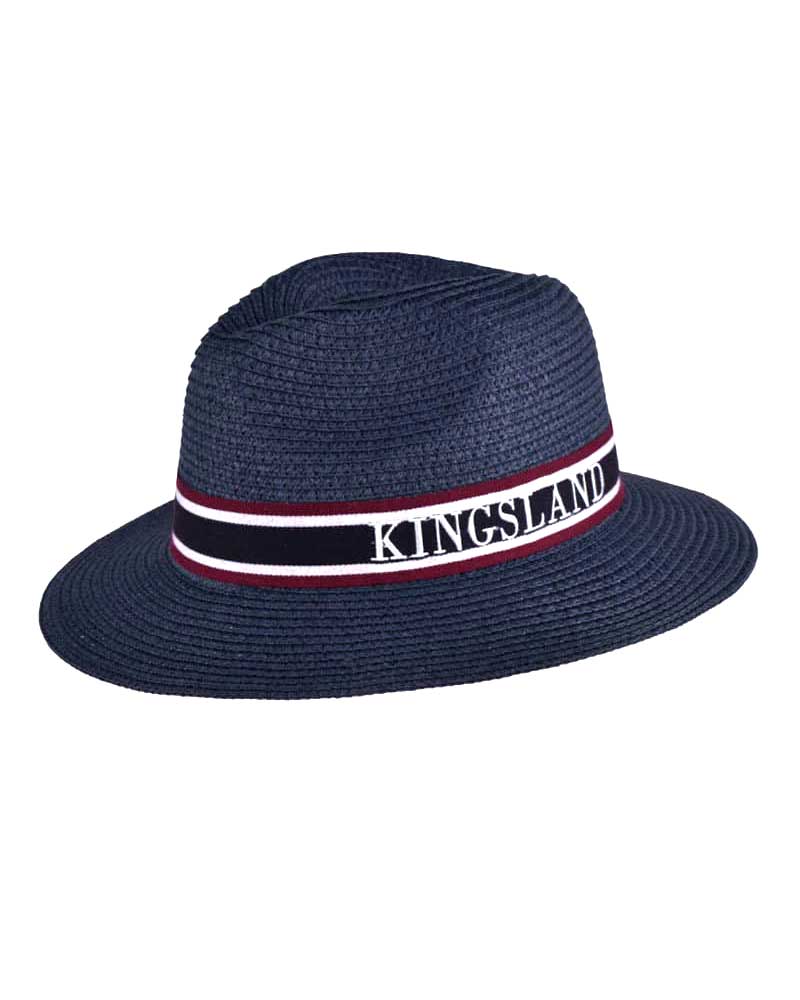 Classic navy blue straw hat with tricolor band unisex – Vega – Kingsland