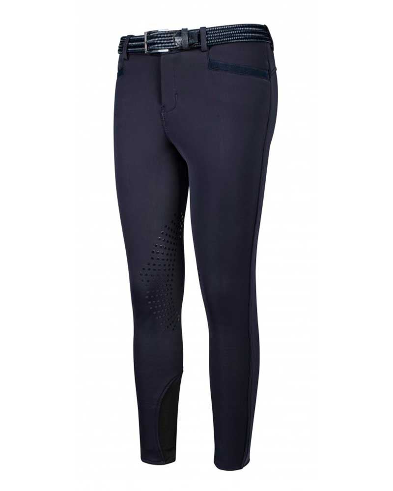Boy's winter navy blue knee grip breeches - Logan - Equiline