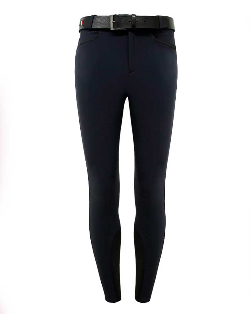 Navy Blue Winter Riding Breeches with Knee Grip for Men - Faber - Equiline