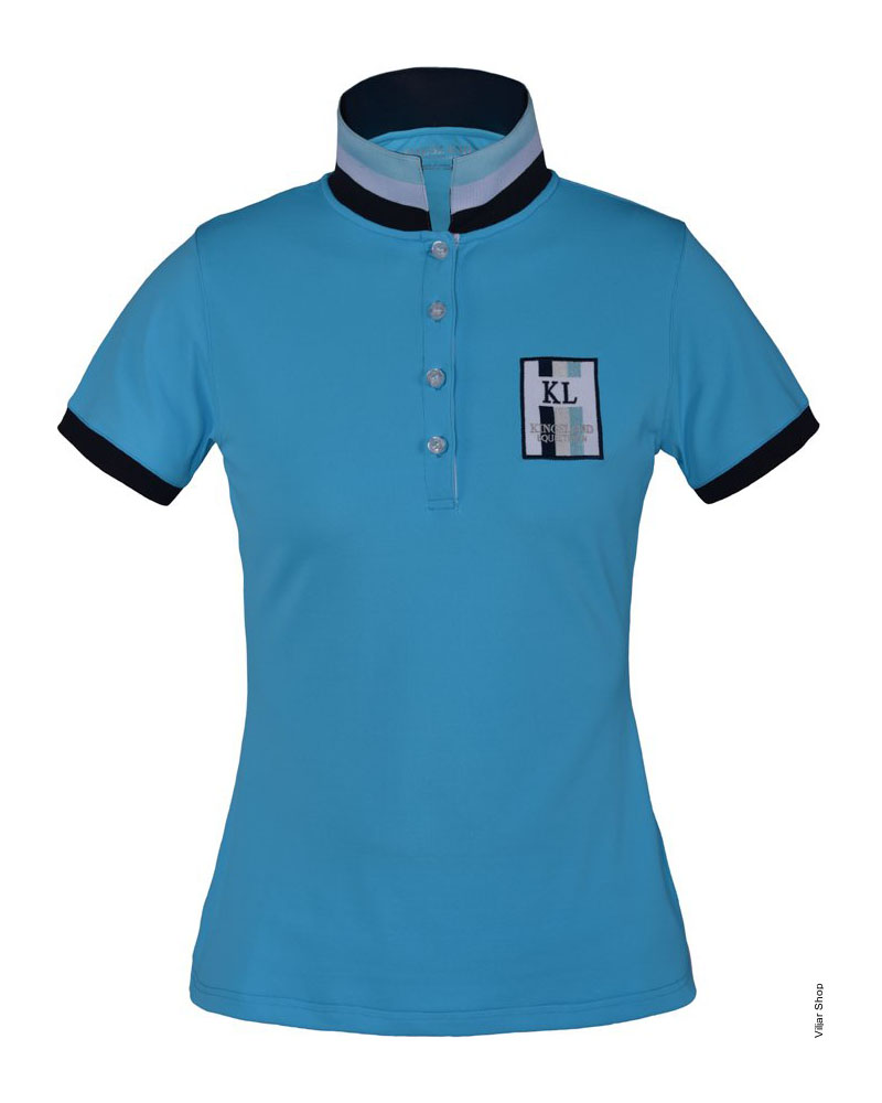 Women’s light blue (Blue Atoll) short sleeve piqué polo – Ursa – Kingsland