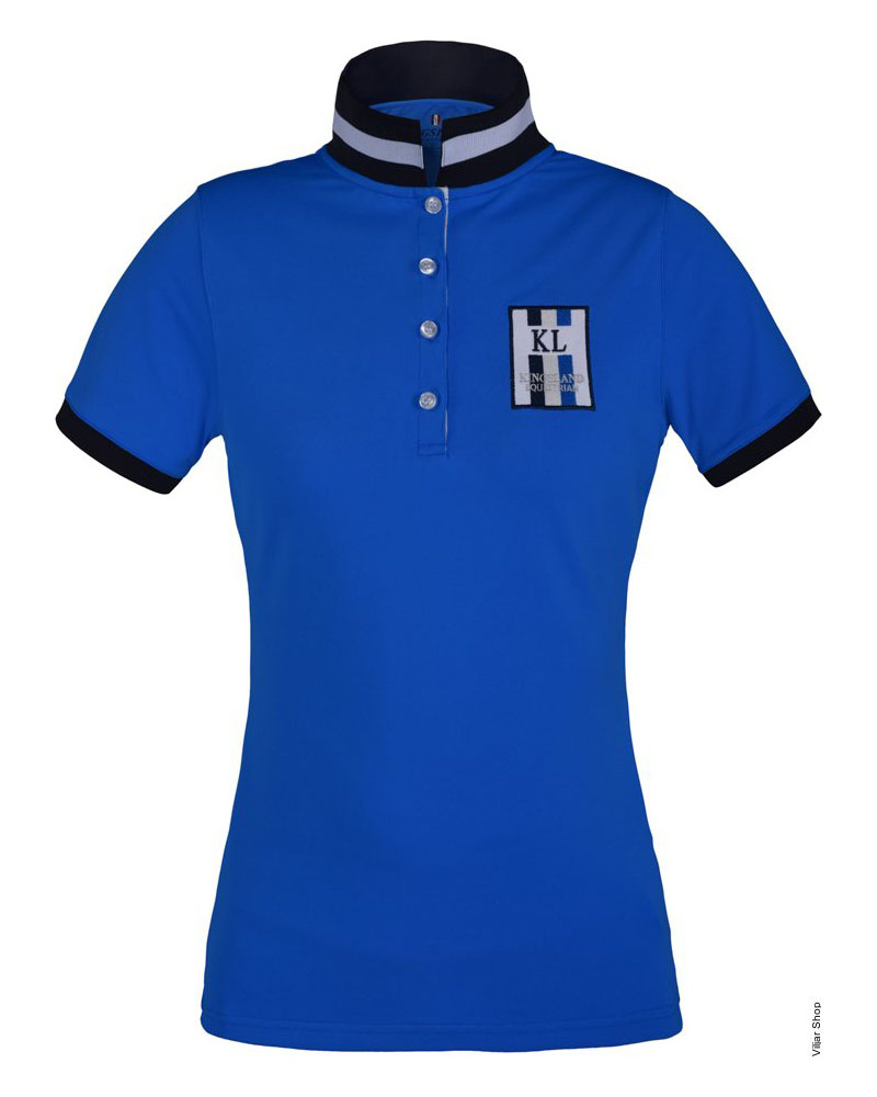 Electric blue (blue indigo bunting) short-sleeved piqué polo shirt for women - Ursa - Kingsland