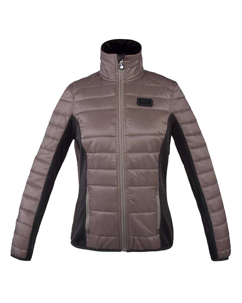 Chaqueta polar acolchada beige y marrón oscuro para mujer - Buffy - Kingsland