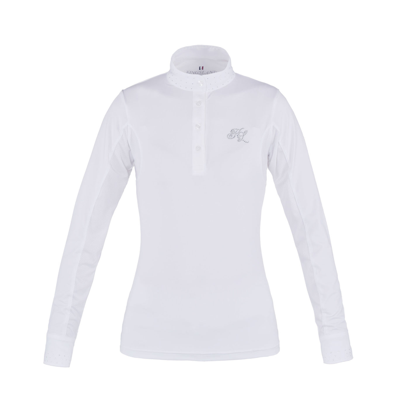 White long-sleeved competition shirt for woman – Mimi model by Kingsland