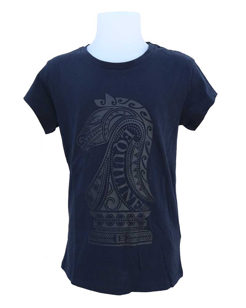 T-shirt à manches courtes bleu marine junior unisexe Crown - Equiline