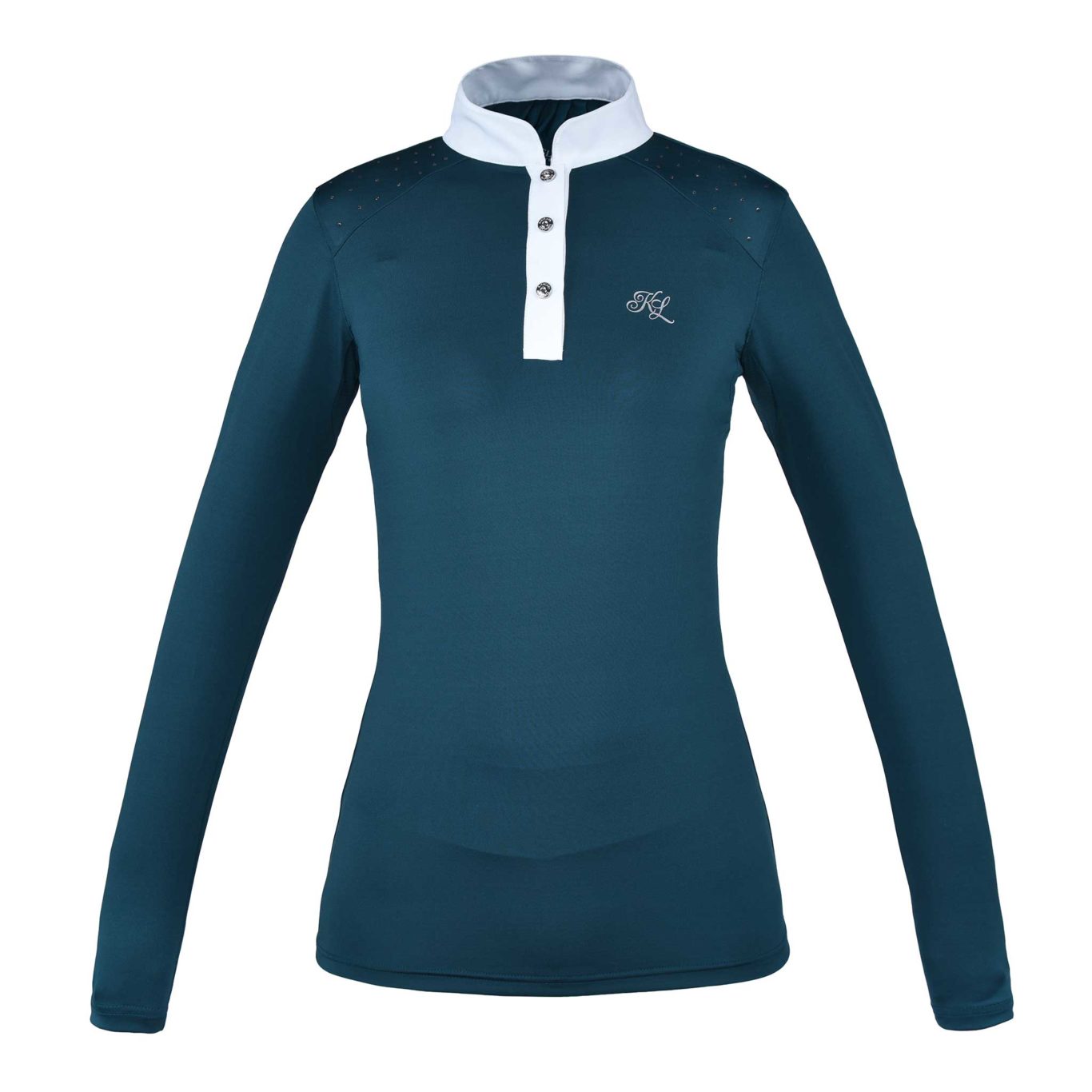 Blue long-sleeved competition shirt for woman – Miranda model by Kingsland