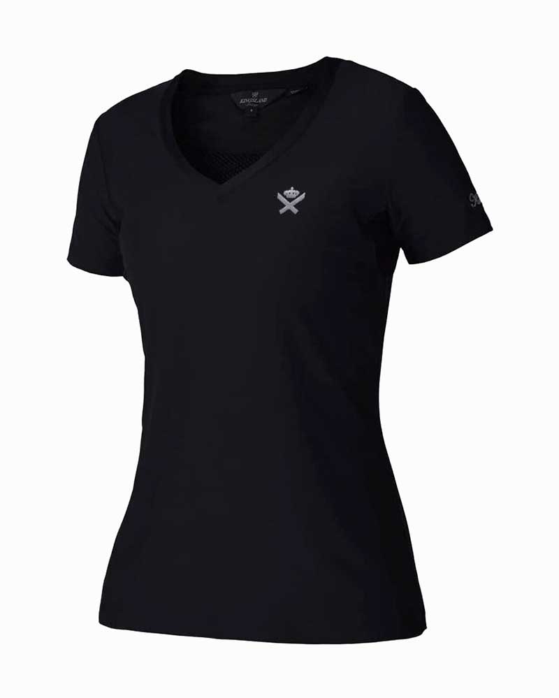 T-shirt technique d'entraînement à manches courtes noir pour femme - Brentina - Kingsland Dressage