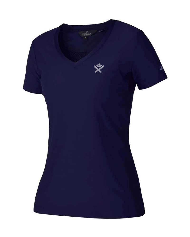 Dark blue short-sleeved technical training t-shirt for women – Brentina – Kingsland Dressage