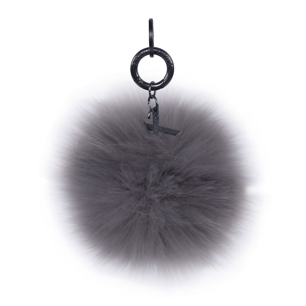 Grey Faux Fur Pom-Pom Keyring – Lomitos Model – Kingsland Dressage
