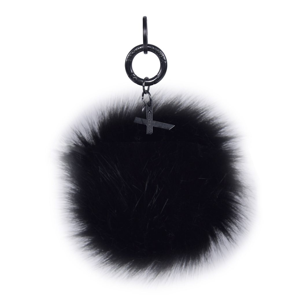 Porte-clés pompón de fourrure synthétique noir modèle Lomitos - Kingsland Dressage
