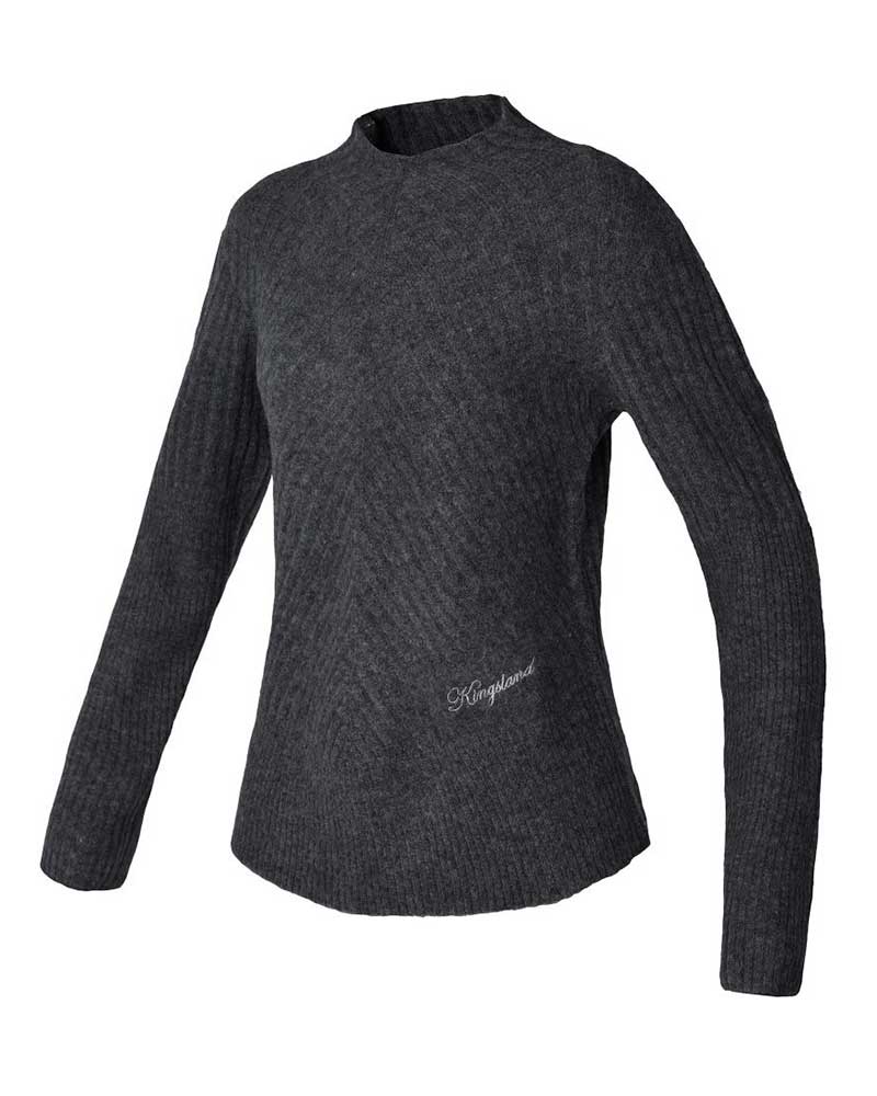 Pull en laine gris foncé avec textura de pics pour femme - Frias - Kingsland Dressage