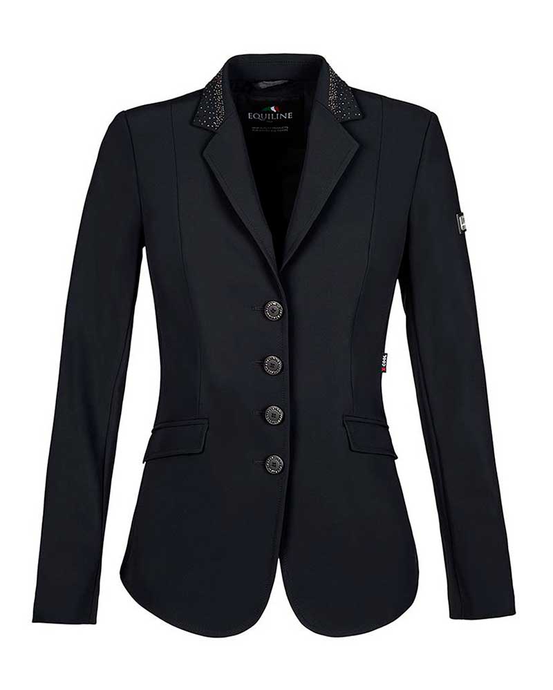 Women’s black competition jacket with rhinestone and studded collar – Chloe – Equiline