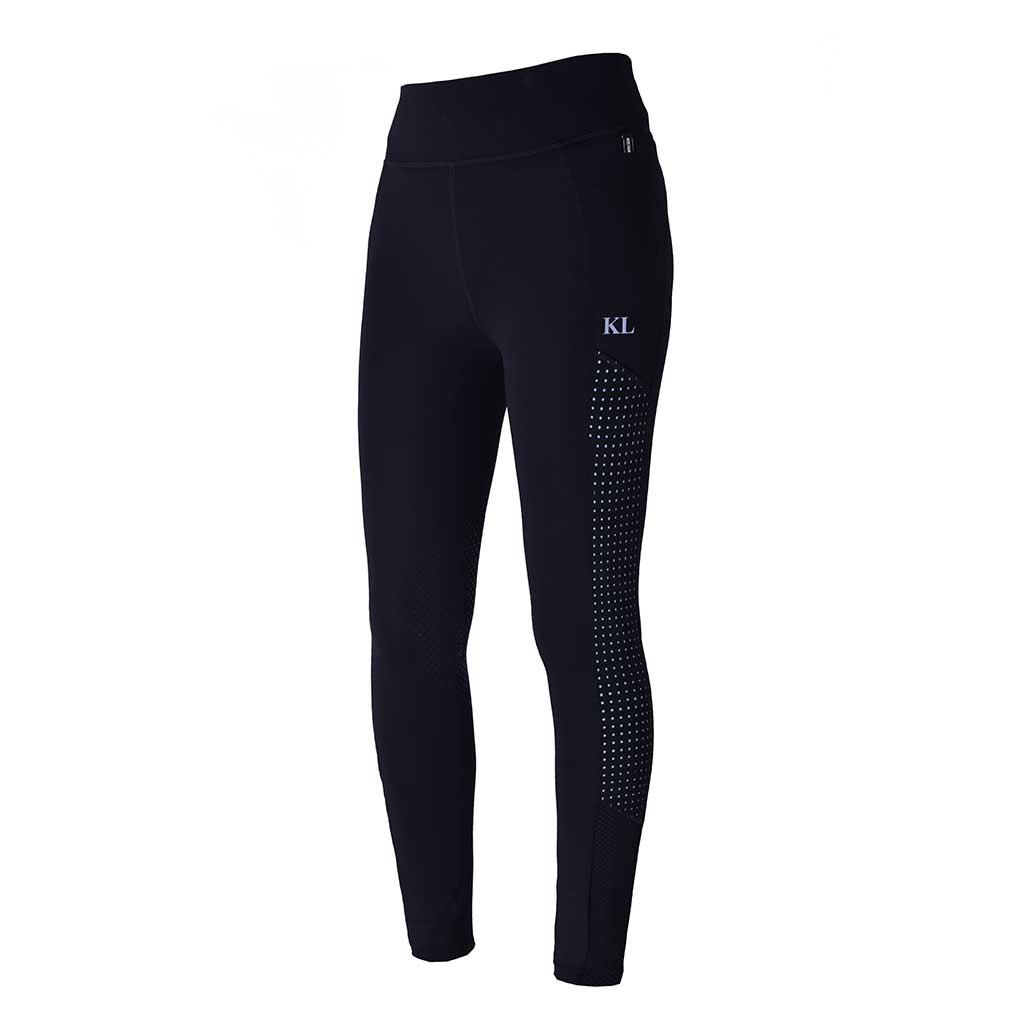 Leggings de compression avec grip aux genoux bleu marine pour femme modèle Karina - Kingsland