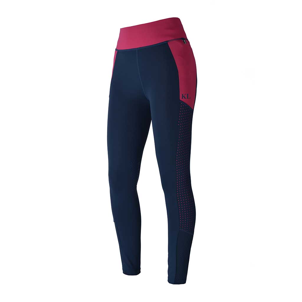 Leggings de compression avec grip aux genoux fuchsia pour femme modèle Karina - Kingsland
