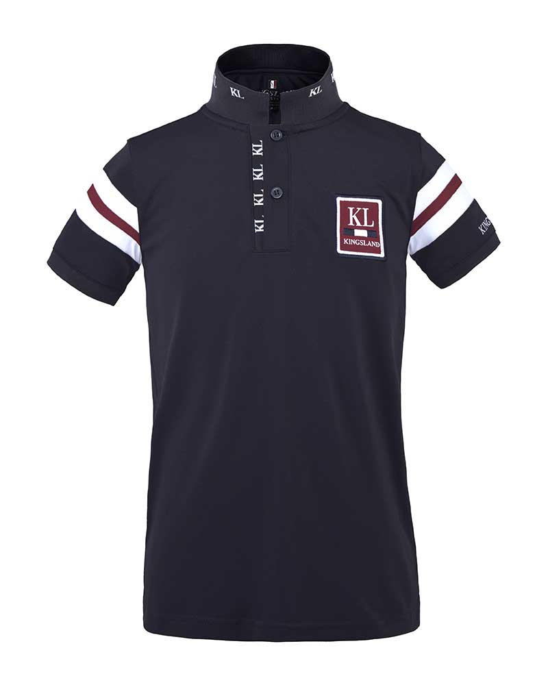 Polo de piqué de manga corta azul marino, blanco y burdeos junior unisex - Fuengirola - Kingsland