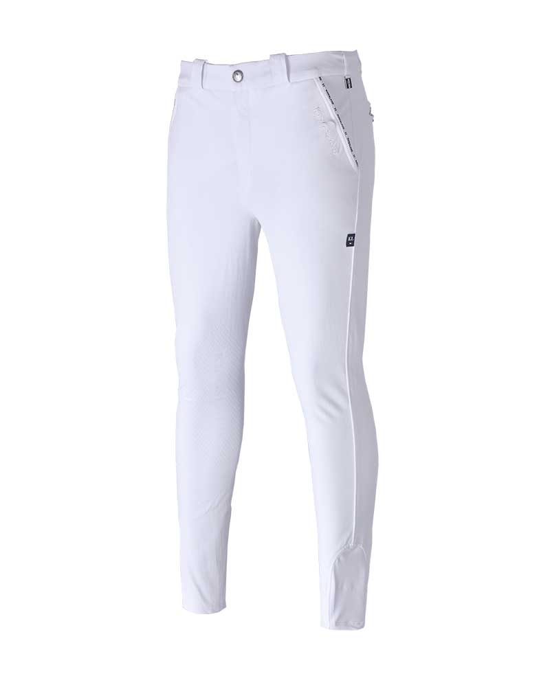 Pantalons de compétition blanc (grip aux genoux) pour homme Kurtis - Kingsland