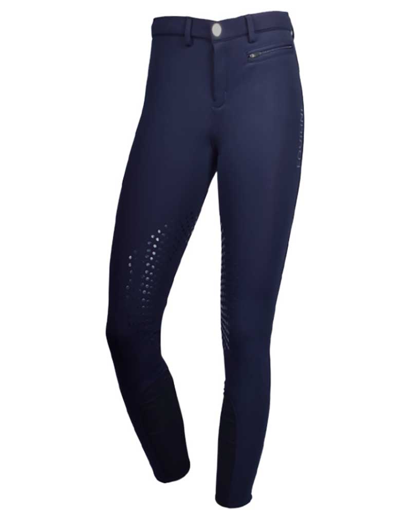 Boy's winter navy blue knee grip breeches - Dimitri - Equiline