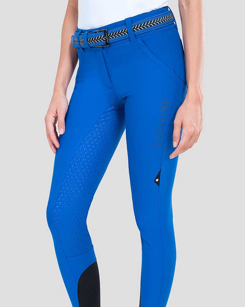 Royal blue riding trousers (full grip seat) for women - Colorshape - Equiline