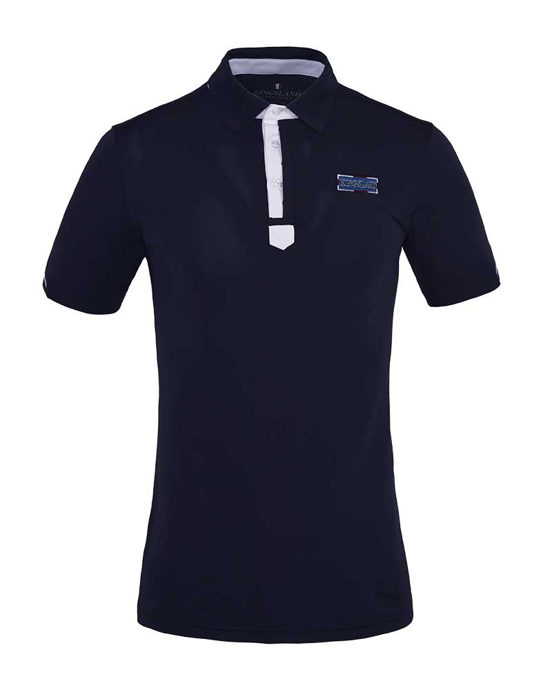 Navy blue short-sleeved technical piqué polo for man – Glasse – Kingsland