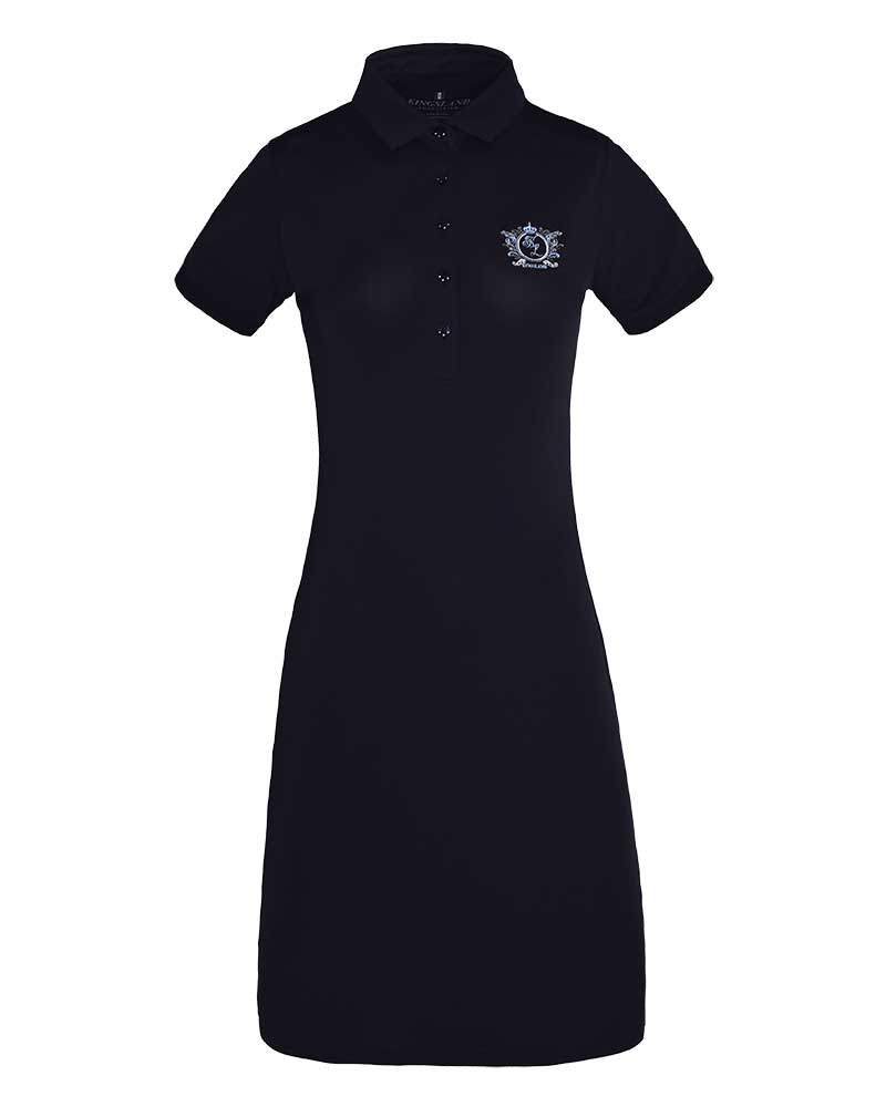 Robe en piqué style Polo à manches courtes bleu marine pour femme Christine - Kingsland