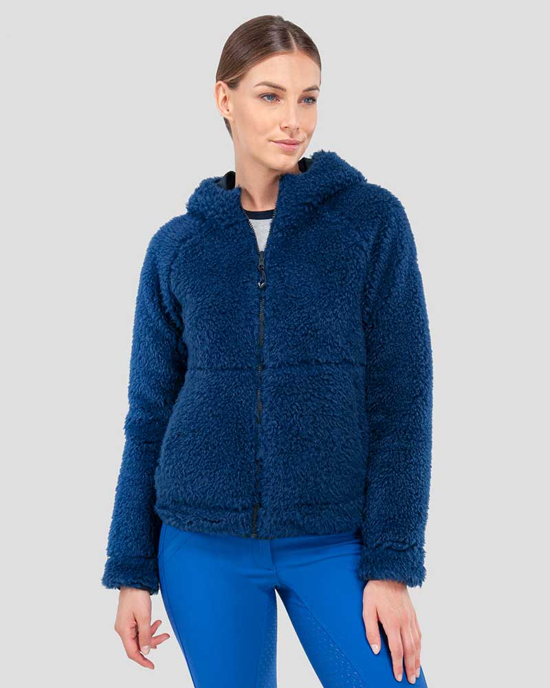 Chaqueta softshell de pelo sintético azul oscuro para mujer - Silene - Equiline