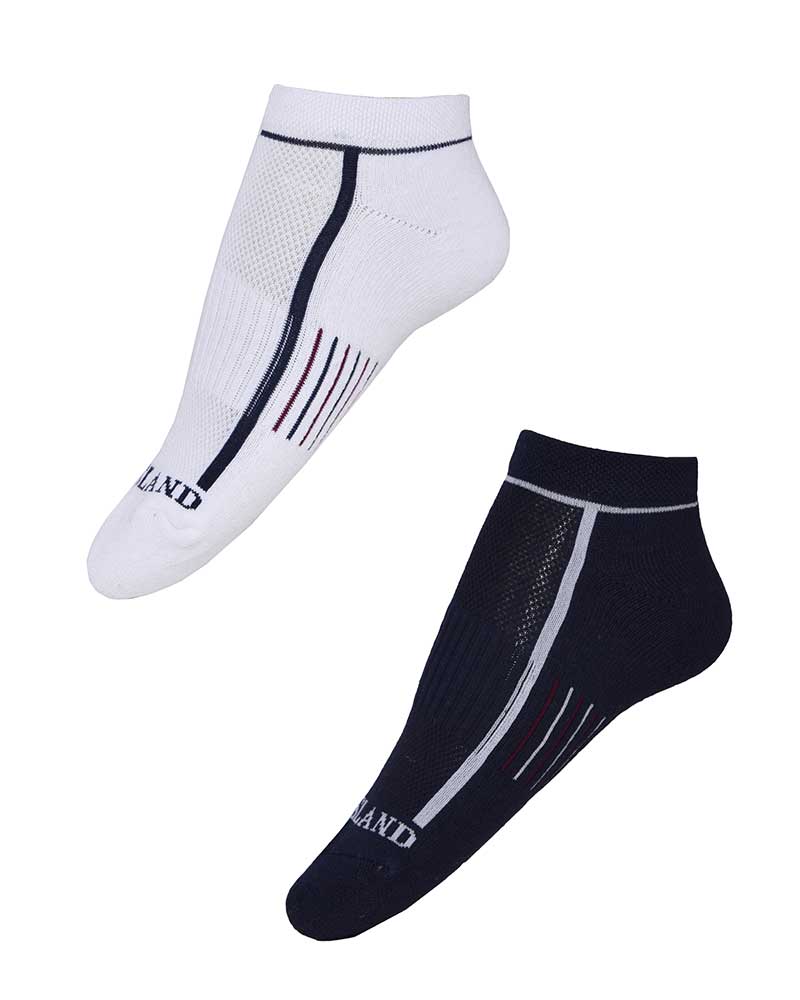 Pack de 2 paires de Socquettes (blanc et bleu marine) Vence - Kingsland