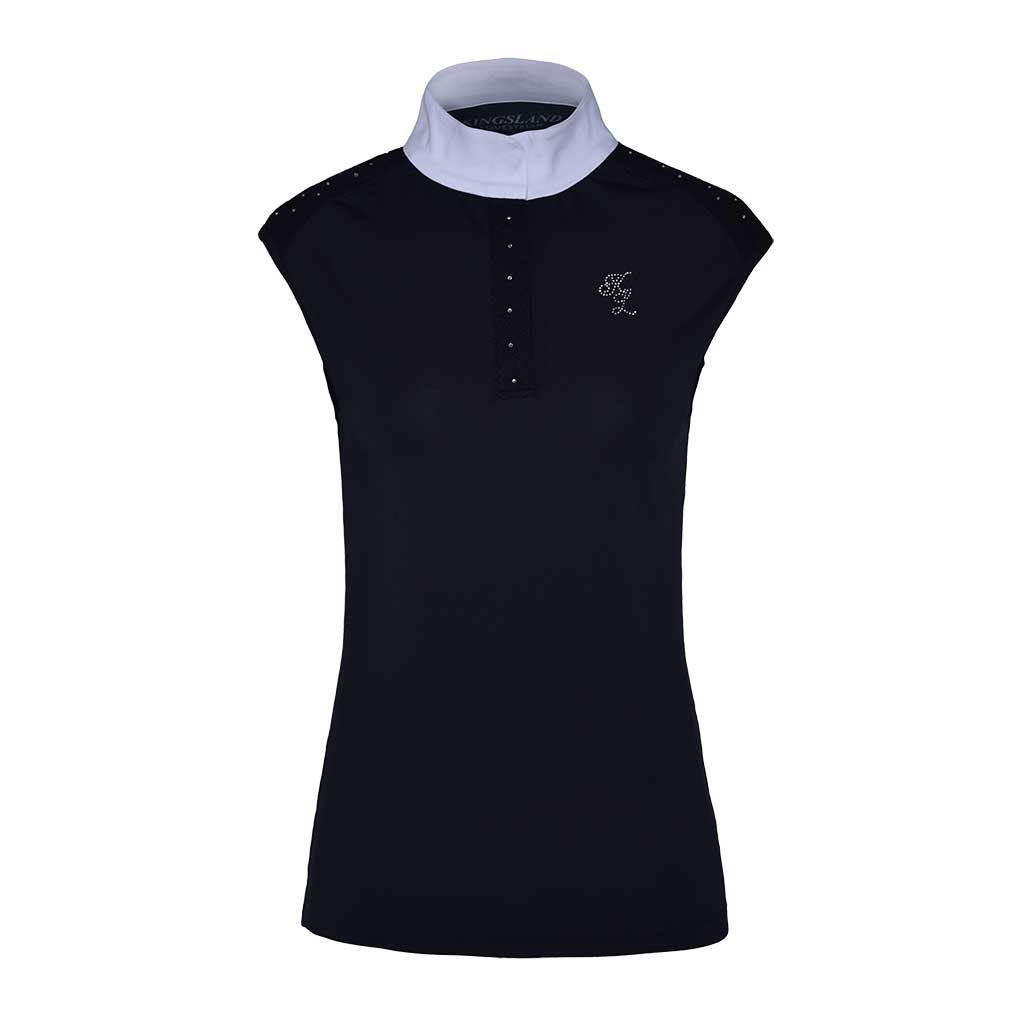 Polo de compétition sans manches bleu marine pour femme modèle Olivetta - Kingsland