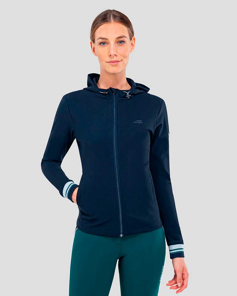 Chaqueta softshell azul marino con capucha para mujer - Caridad - Equiline