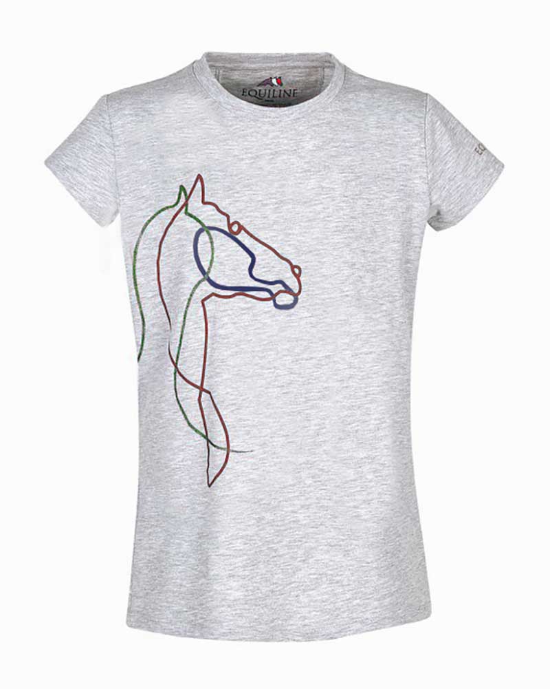T-shirt à manches courtes gris avec ilustración en vert, rouge et bleu marine pour femme Zelda - Equiline