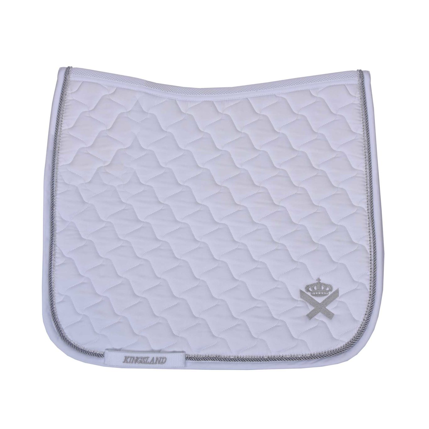 White and Silver Dressage Saddle Pad for Ponies (C &amp; D) – Cruzeiro – Kingsland