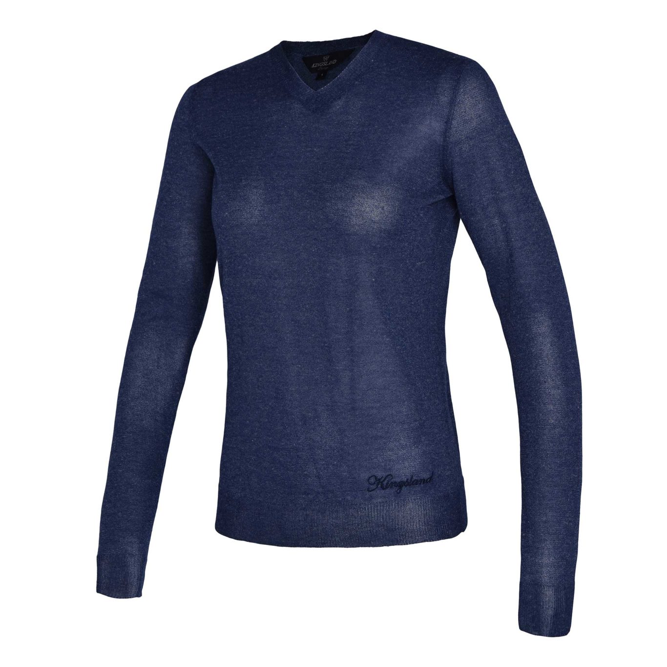 Jersey fino azul oscuro con tela efecto brillantina para mujer - Polodi - Kingsland Dressage