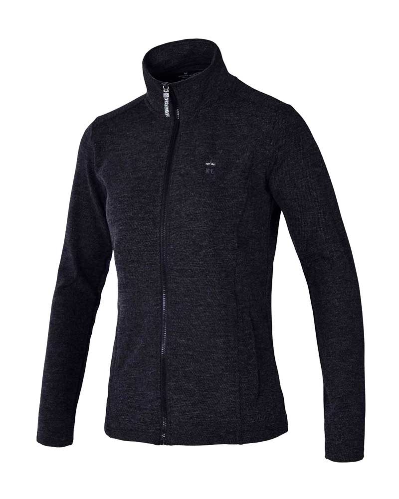 Dark grey mottled thin sweatshirt with zipper for woman – KLcd Kapiti – Kingsland Dressage