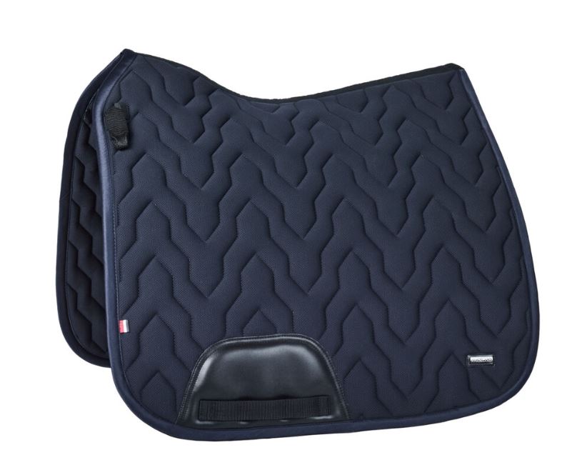 Navy blue cooling-effect dressage saddle pad with satin trim for horse - KLnelly - Kingsland