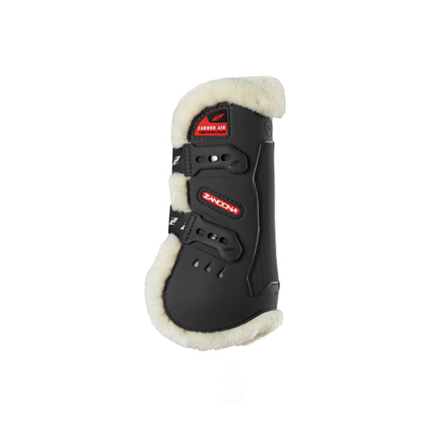 Pack of 2 black front jump protectors carbon air techno-fur tendon model - Zandona
