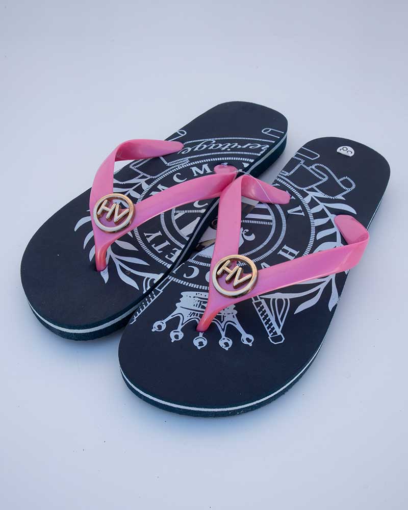 Navy flip-flops with pink strap – Leslie – HV Polo