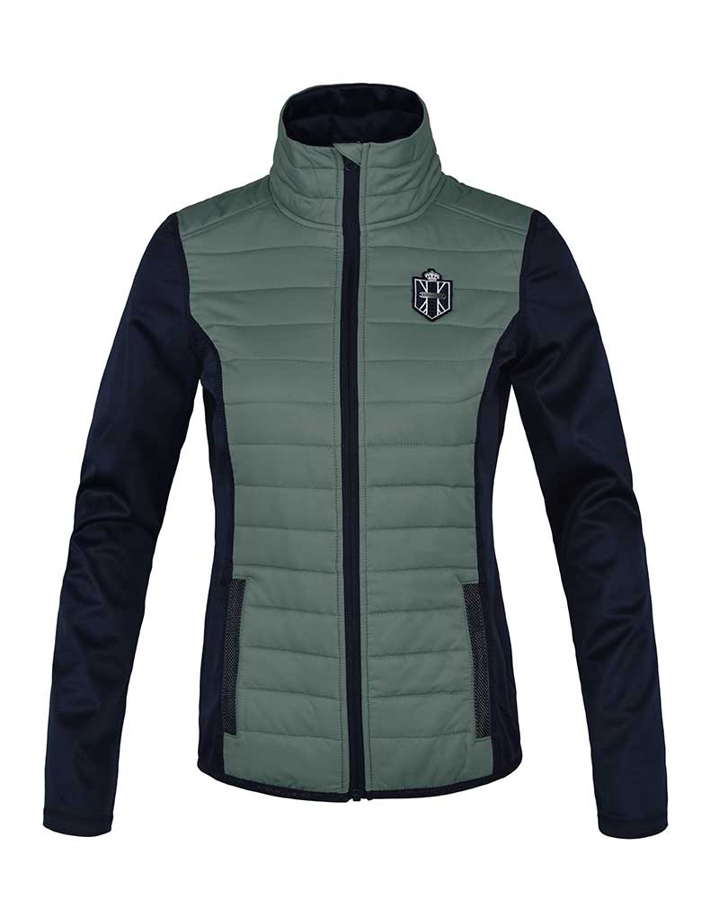 Chaqueta softshell de entrenamiento acolchada verde y azul marino para mujer - KLagueda - Kingsland