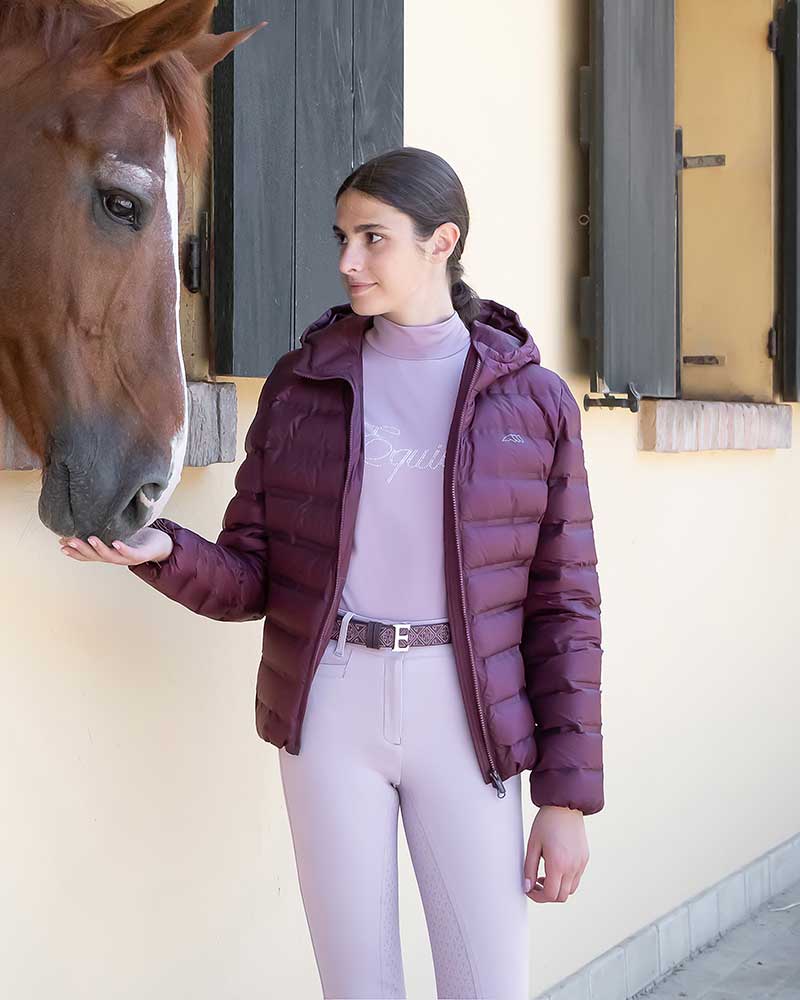 Bomber matelassée vino avec capuche pour femme - Equiline